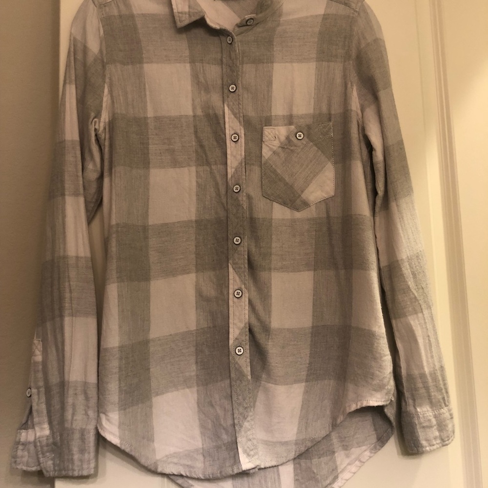 White and grey flannel